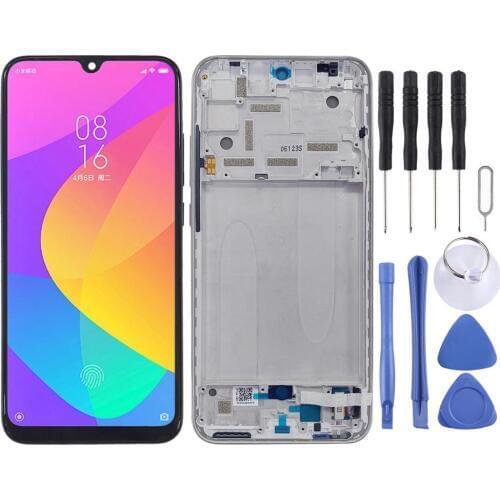 LCD Screen and Digitizer Full Assembly with Frame for Xiaomi Mi CC9e / Mi A3(Silver)