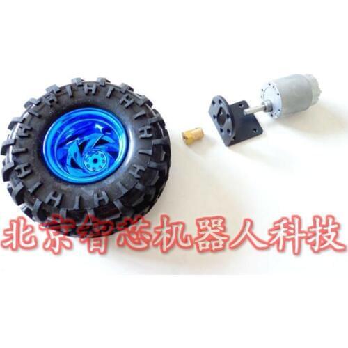 1set Motor Kit 12v 100RPM DC Gear Motor + 37mm Motor Mounting Bracket + 6mm Coupling +125mm Car Wheel + Matching Screws