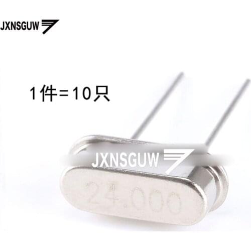 10PCS crystal 24MHz 20ppm 20PF 2 foot 49S type passive crystal oscillator 24M