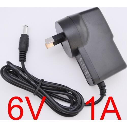 100PCS High quality 6V 1A AC 100V-240V Converter Switching power adapter DC 1000mA Supply AU Plug DC 5.5mm x 2.1mm