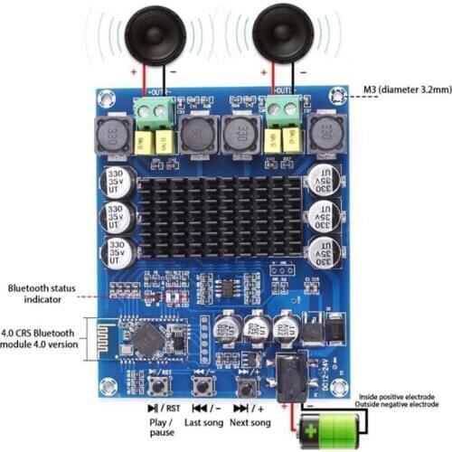 120W*2 TPA3116D2 Audio Power Bluetooth Amplifier Board btm835/csr8635(4.0) Dual Channel TPA3116 Bluetooth Stereo Amplificador