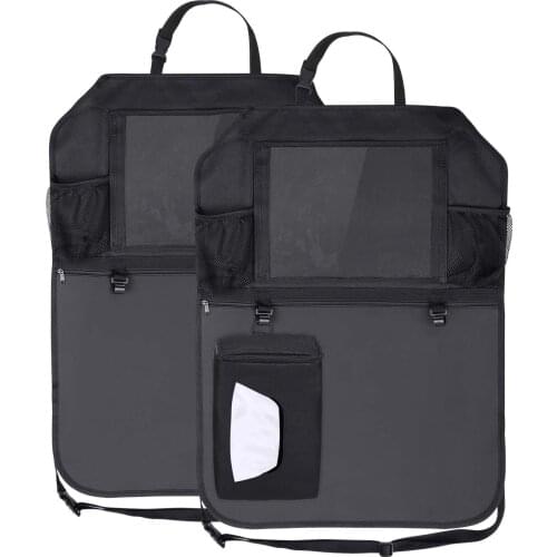 2 *New Car Seat Storage Bag Back Seat Organizer Box Pad Cups Drink Holder Fabric Child Anti-kick Car Accessories Car Decoration