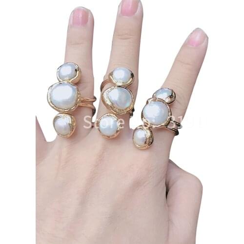 2018 new fashion pearl personalized ring brand candy color jewelry accessories