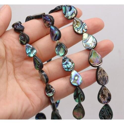 4 PCS Natural Abalone Shell Water Drop Shaped Beaded Handmade Crafts DIY Necklace Bracelet Earring Jewelry Wife Gift Bead Making