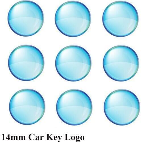 14mm diameter gell Epoxy Resin crystal material car key Emblem badge