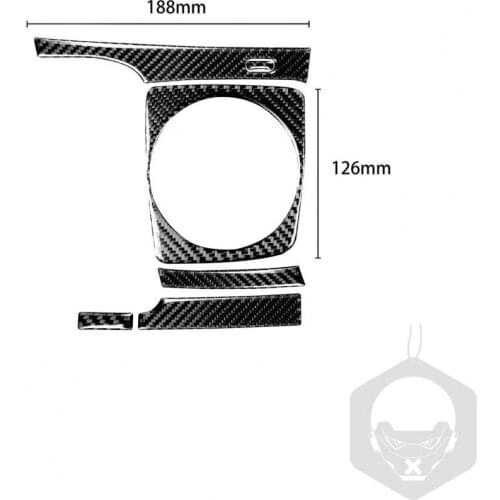 6Pcs/Set Manual Gear Panel Cover Waterproof Dust-proof Black Carbon Fiber Gear Sticker for Honda Civic 8th Generation 2006-11