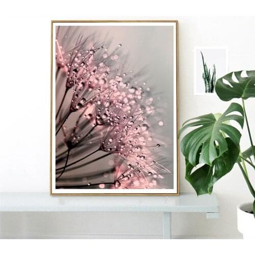 Abstract Art Dandelion Poster Printing Vintage Room Decor Dew Plant Figure Canvas Painting Flowers Wall Art Nature Quote Picture