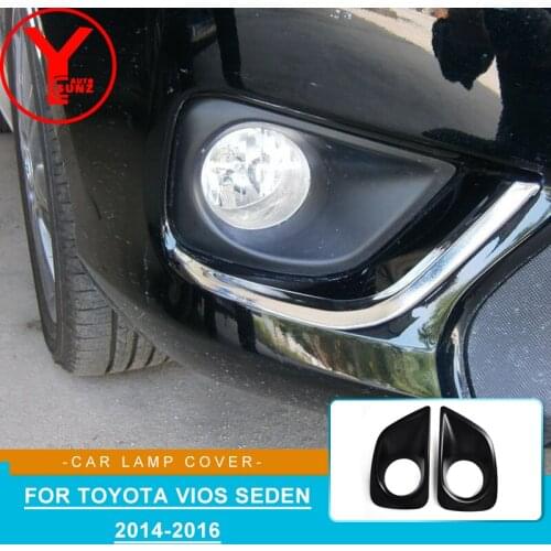 For Toyota Vios Accessories Sedan 2014 2015 2016 Front Fog Light Lamp Headlight Trim Eyelid Eyeline Trim Cover Garnish YCSUNZ