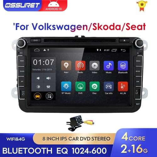 Android 10 Car Multimedia Radio GPS For VW Volkswagen Golf Polo Tiguan Passat SEAT Leon Skoda Octavia Caddy EOS 2 Din DVD Player