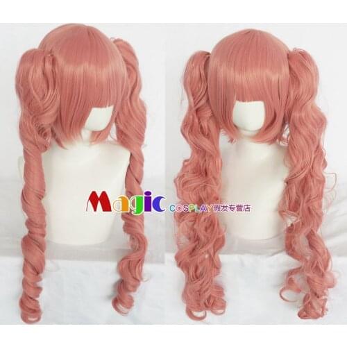 Biamoxer Anime One Piece Cosplay Wig Ghost Princess Perona Pink Long Ponytails Synthetic Hair Adult Pigtail