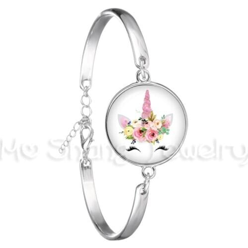Bracelet For Girls Children Kids Enamel Life Is Magical Unicorn Horse Jewelry Accessories Cartoon Animal Bangle Unicorn Party