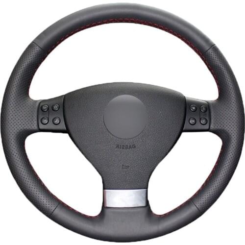 Black PU Faux Leather DIY Car Steering Wheel Cover for Volkswagen Golf 5 Mk5 VW Passat B6 Jetta 5 Mk5 Tiguan 2007-2011