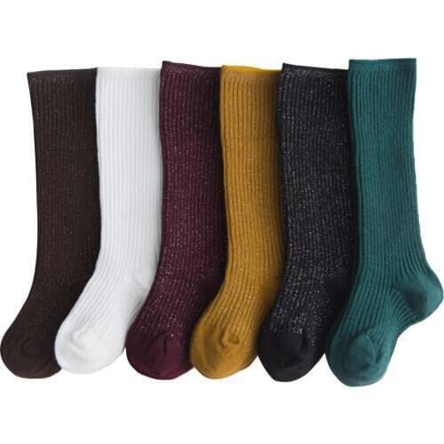 Children Girls Boys Solid Cotton Ribbed Warm Socks Winter Warm Infant Toddler Kids Non-Slip Socks 1-9Y