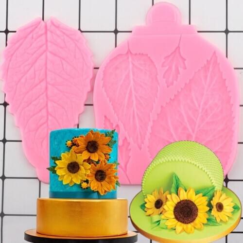 Sunflower Daisy Leaves Silicone Mold Flower Making Fondant Molds Cake Decorating Tools Candy Clay Chocolate Gumpaste Moulds