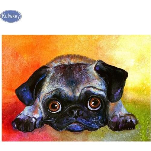 Diy custom photo Diamond Painting"pug pet"3d sitcker Cross Stitch Full diamond embroidery diamond Mosaic dog painting wall decor