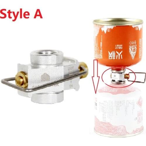 Brass Gas Refill Adapter for Camping Hiking Picnic Stove Inflate Butane Canister