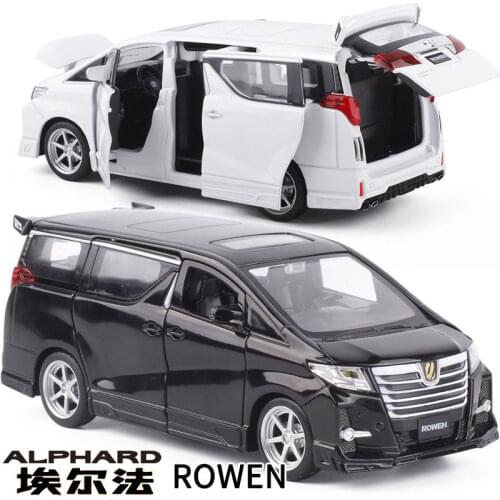 1:34 Scale Licensed Diecast Luxury MPV Collection Car Model For TOYOTA ALPHARD ROWEN S Grade Pull Back Alloy Metal Toys Vehicle