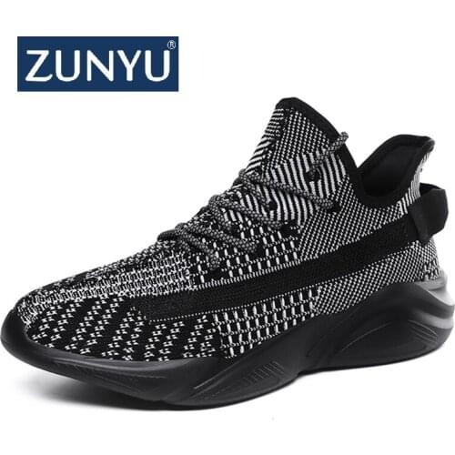 ZUNYU 2019 Summer New Mesh Men Casual Shoes Lace-Up Men Shoes Lightweight Comfortable Breathable Walking Sneakers Size 39-48