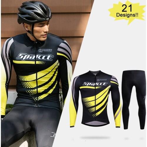 Spakct 2021 Men Set Mens Cycling Jersey Ciclismo Clothing Sports Team Road Bike Bicycle Mens Clothing Long Sleeve Pants Padded
