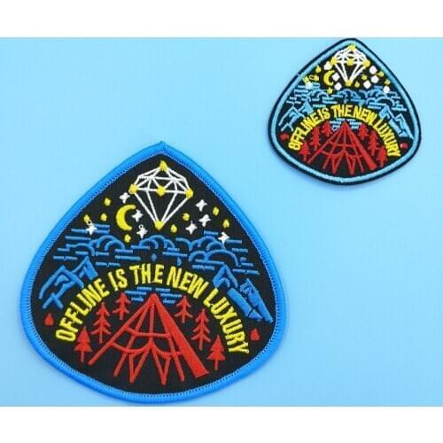 Offline Is The New Luxury Europe America New Fashion Bag Backpack Cap Patch DIY Decorative Iron on Appliques Badge