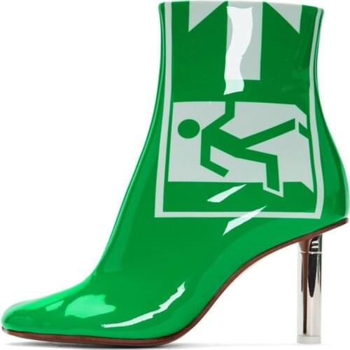 New Spring Fashion Boots Women Patent Leather High Heels Shoes Women Sexy Zip Botas Mujer Winter Shoes Women Zapatos Mujer