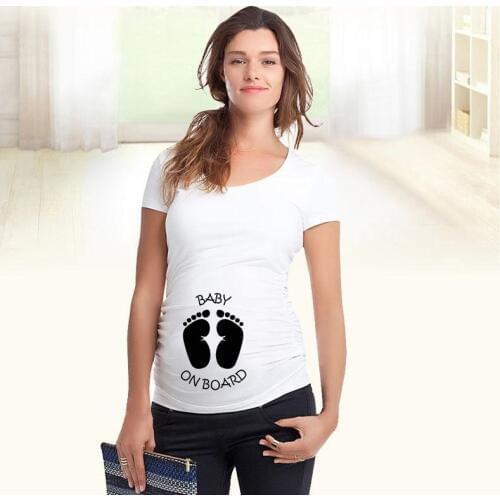 Maternity Clothes for Pregnant Women Baby Loading Cartoon Print T-shirt Pregnancy Clothing Summer Casual Women Maternity Tee