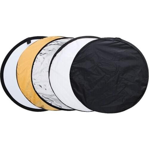 43" 110cm 5 in 1 Reflector Fotografia Round Flash Photo Studio collapsible light reflector Gold Silver White Black Translucent