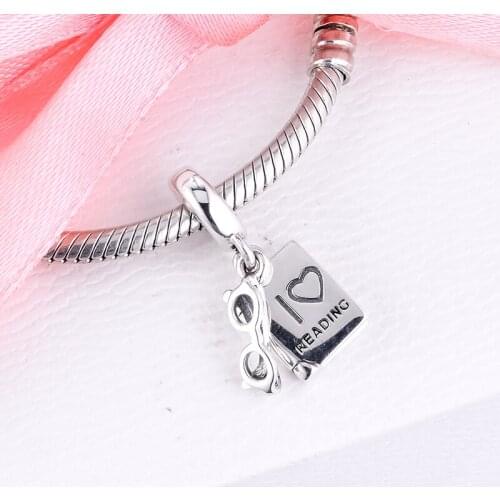 Fits Pandora Bracelet I Love Reading Beads 100% Authentic 925 Sterling Silver Charms Jewelry Wholesale Free Shipping