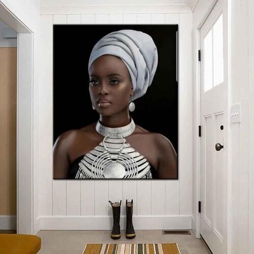 Full Square Round Diamond Painting Sexy African Art Black white Woman DIY Embroidery Mosaic Cross Stitch Kits Home Decor P1224