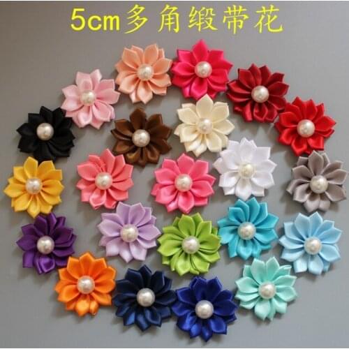 120pc/lot 2" Satin Flowers Satin Rosettes Headband,Ribbon Multilayer Flowers Girls headwear 23 Color You Pick Up