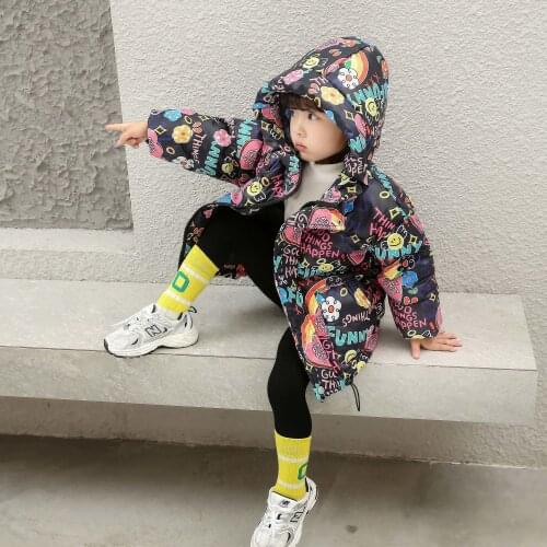 New childrens down jacket boys and girls hooded children boys and girls childrens clothes baby Korean style tide