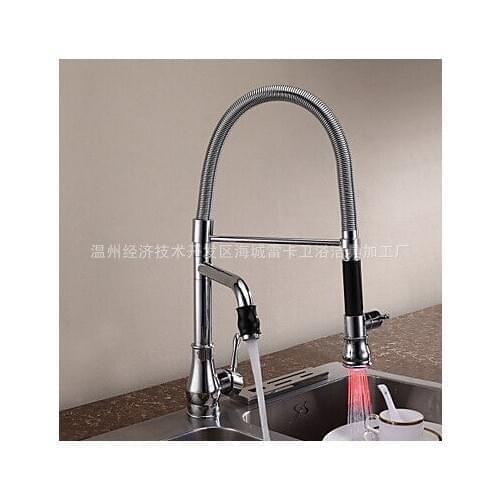 Reka new full bathroom copper chrome kitchen faucet LED kitchen faucet kitchen faucet hot and cold spring