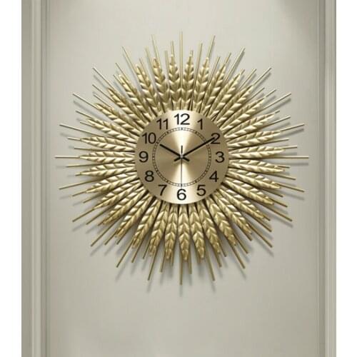 Luxury Metal Wall Clocks Modern Design European Golden Silent Art Wall Clocks Living Room Horloge Murale Home Decoration DG50WC