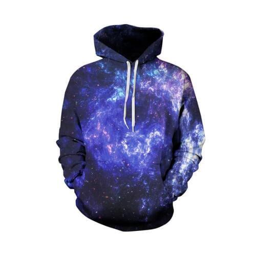 S-XXXL Blue Space Galaxy Sweatshirts Men/women 3d Hoodies Print Thin Hooded Hoodies with hat Christmas Unisex Pullovers Tops
