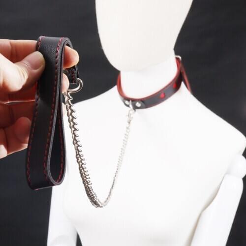 Sexual Games Submissive Sex Toys for Women Pu Leather Bdsm Collar and Leash Chain Sexy Women Slave Neck Collar Necklace Sexishop