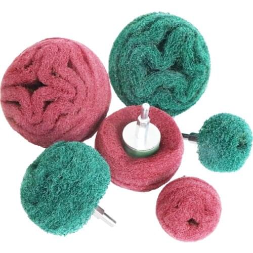 1pc Scouring Pad Grinding Sanding Head Nylon Fiber Polishing Abrasive Buffing Wheel For Drill 1/4" Shank 6mm 2/3/4inch 180# 320