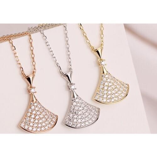 Sterling Silver 925 Neck Chain Vintage Jewelry Necklace Sets For Women Pendants Zircon Skirt Goth Friends Unusual Gold Chains