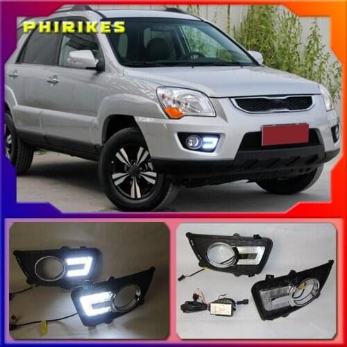 LED Daytime Running Light For Kia Sportage 2009 2010 Dimming Style Relay Waterproof ABS 12V Car LED DRL Lamp Daylight 2PCS