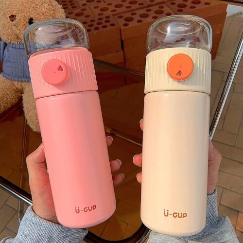 500ml Stainless Steel Thermos Coffee Mug Sport Water Bottle Vacuum Flask Insulated Travel Mug Cup Warm Bottle with Tea Strainer