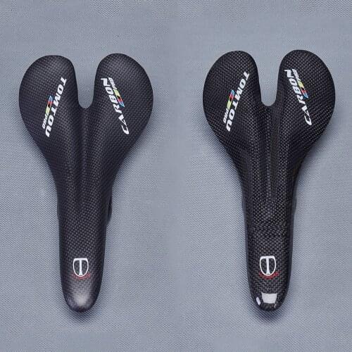 TOMTOU Full Carbon Fiber Saddle Bicycle Seat Riding Cushion Mountain Road Bike MTB Parts 3K Glossy Matte Size 270*128mm