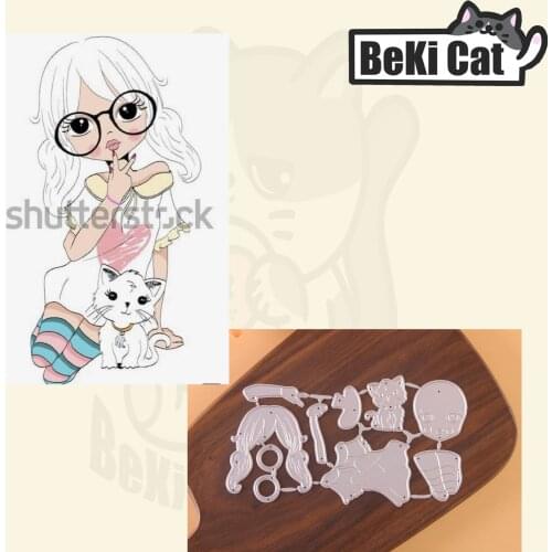 Pretty lovely girl Cutting Dies Stencils for DIY Scrapbooking photo album Decorative DIY Paper Cards
