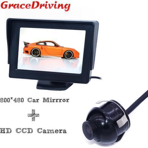 Universal 4.3 "HD 800*480 LCD car monitor+car Backup and front view Camera for different cars as for Jeep for kia and the like