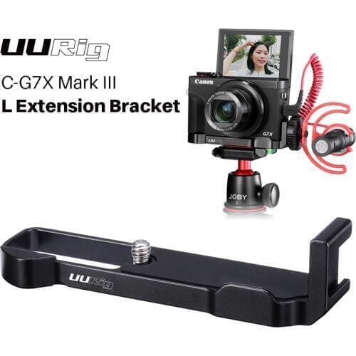 C-G7X Mark III Canon G7X Mark III Microphone L Extension Bracket Quick Release Extend Plate Cold Shoe Mount for LED Light Mic
