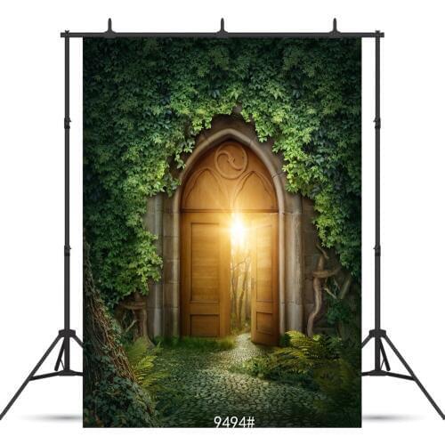 Fairy Tale Garden Door Vinyl Photographic Background For Children Baby New Born Portrait Backdrop Photocall Studio Photo Shoot