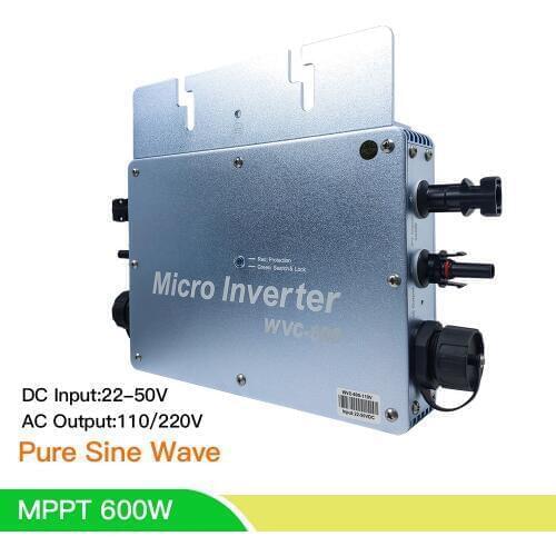High Quality 600W Solar inverter MPPT Micro Power Grid Tie Inverter 24/36V/48V DC 110/220V Pure Sine Wave Inversor for Home