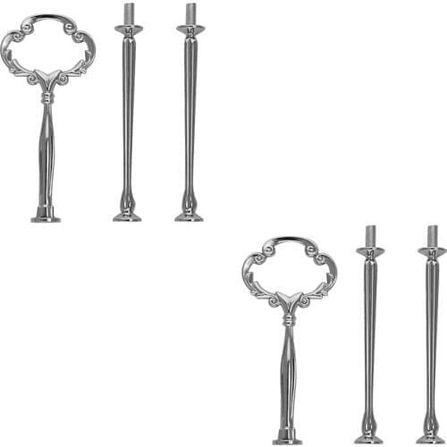 1set 3 Tier Cake Plate Stand Heavy Metal Center Handle Fitting Hardware Rod