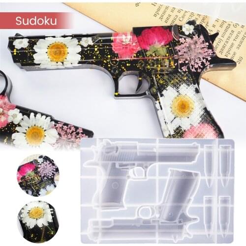 1PC Pistol Shape Epoxy Resin Mold 3D Gun Toy Silicone Mold For Resin