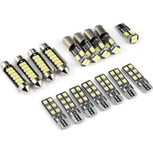 16PCs White LED Interior Light Dome Map Door overhead Light LED Bulb Kit for Audi A3 S3 RS3 8P 2003-2012 Car Lamp Super Bright