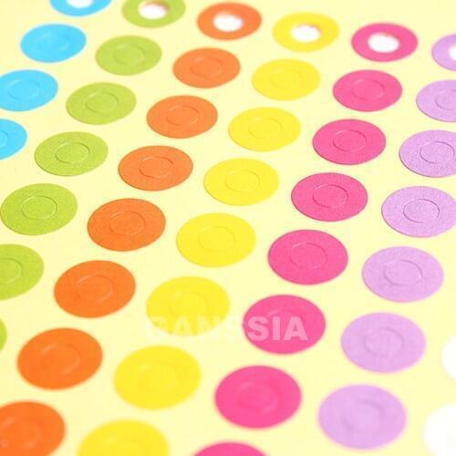 350pcs/lot Mini Size Dia 1cm New DIY Hang Tag Hole Sticker Colorful Decoration Gift Tag Packing Supplies(ss-1477)