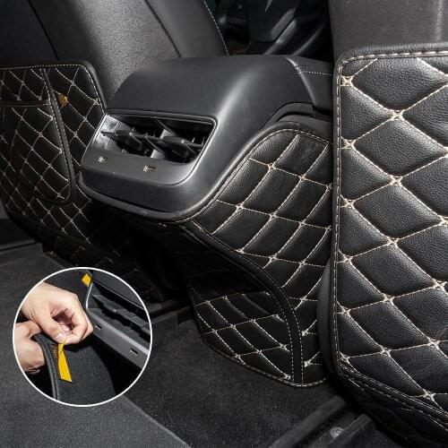 For Tesla Model 3 2020 Accessories Seat Back Anti Kick Leather Pad Protector Waterproof Anti Dirty Child Protection Car